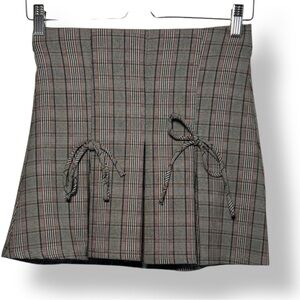 21 Saints Plaid‎ Skirt Mini Grey Red Check Tartan Size Medium NWT